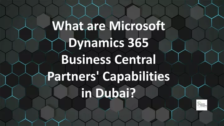 what are microsoft dynamics 365 business central