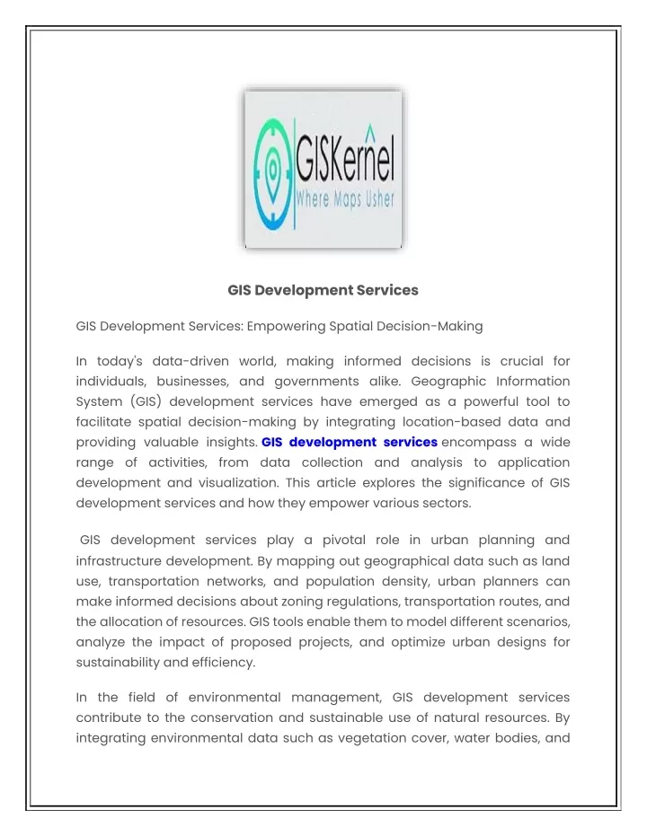 gis development services