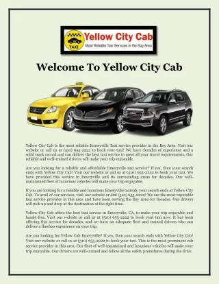 Welcome To Yellow City Cab