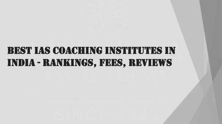 best ias coaching institutes in india rankings