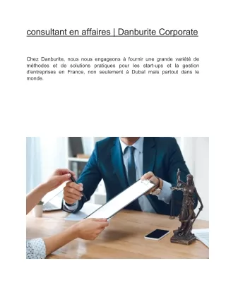 consultant en affaires | Danburite Corporate