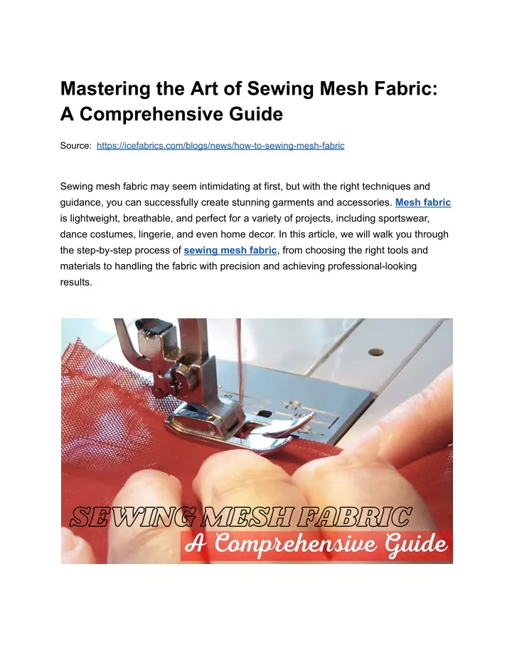 mastering the art of sewing mesh fabric