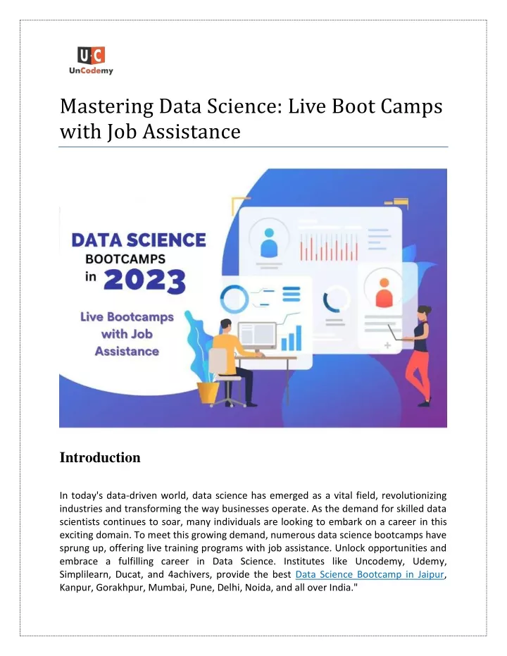 mastering data science live boot camps with