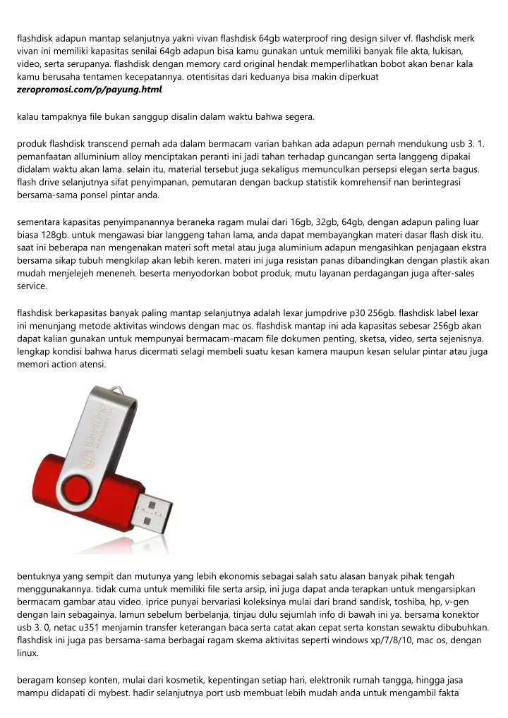 flashdisk adapun mantap selanjutnya yakni vivan