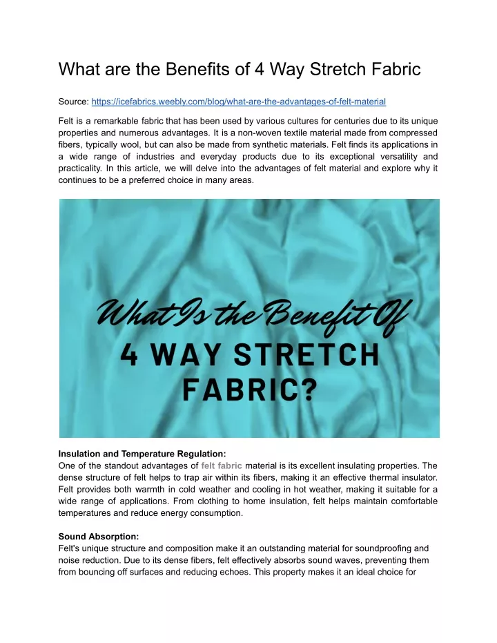 what are the benefits of 4 way stretch fabric