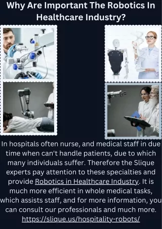 Why Are Important The Robotics In Healthcare Industry