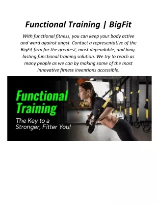 Functional Training | BigFit