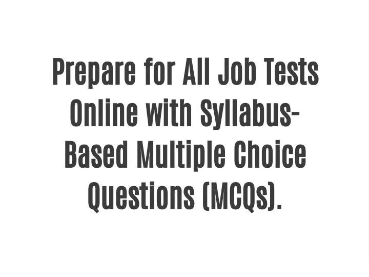 prepare for all job tests online with syllabus