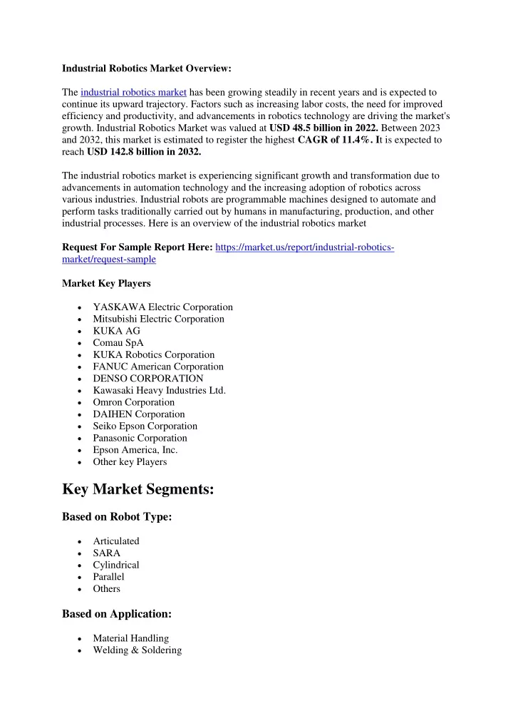 industrial robotics market overview