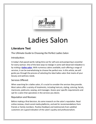 Home Salon - SAbeauti Professional Ladies Beauty Salon