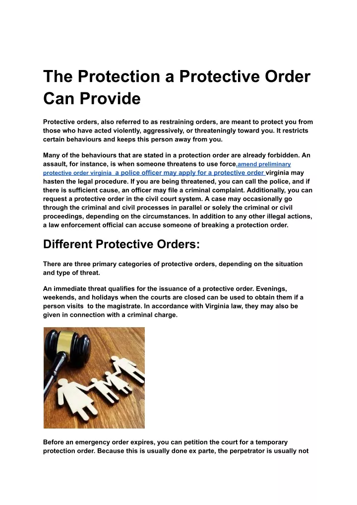 the protection a protective order can provide