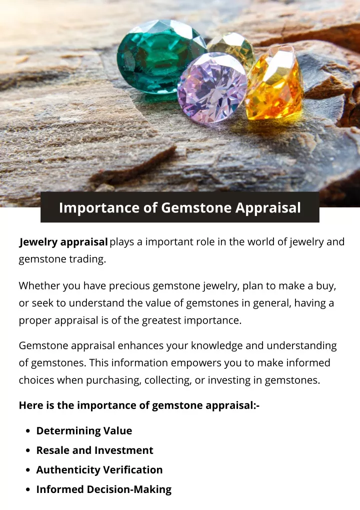 importance of gemstone appraisal