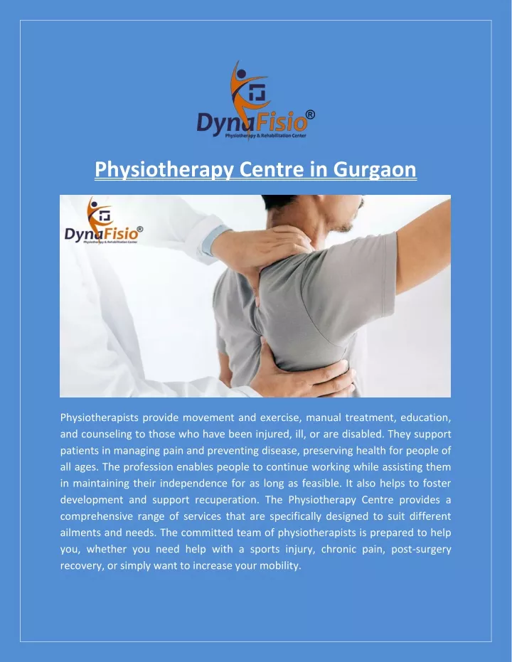 physiotherapy centre in gurgaon