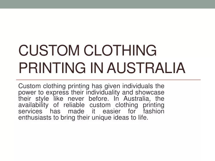 custom clothing printing in australia