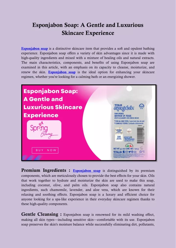 esponjabon soap a gentle and luxurious skincare