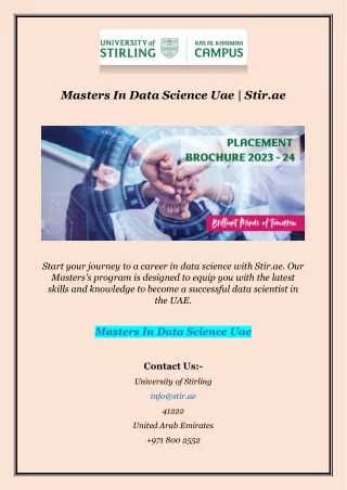 Masters In Data Science Uae | Stir.ae