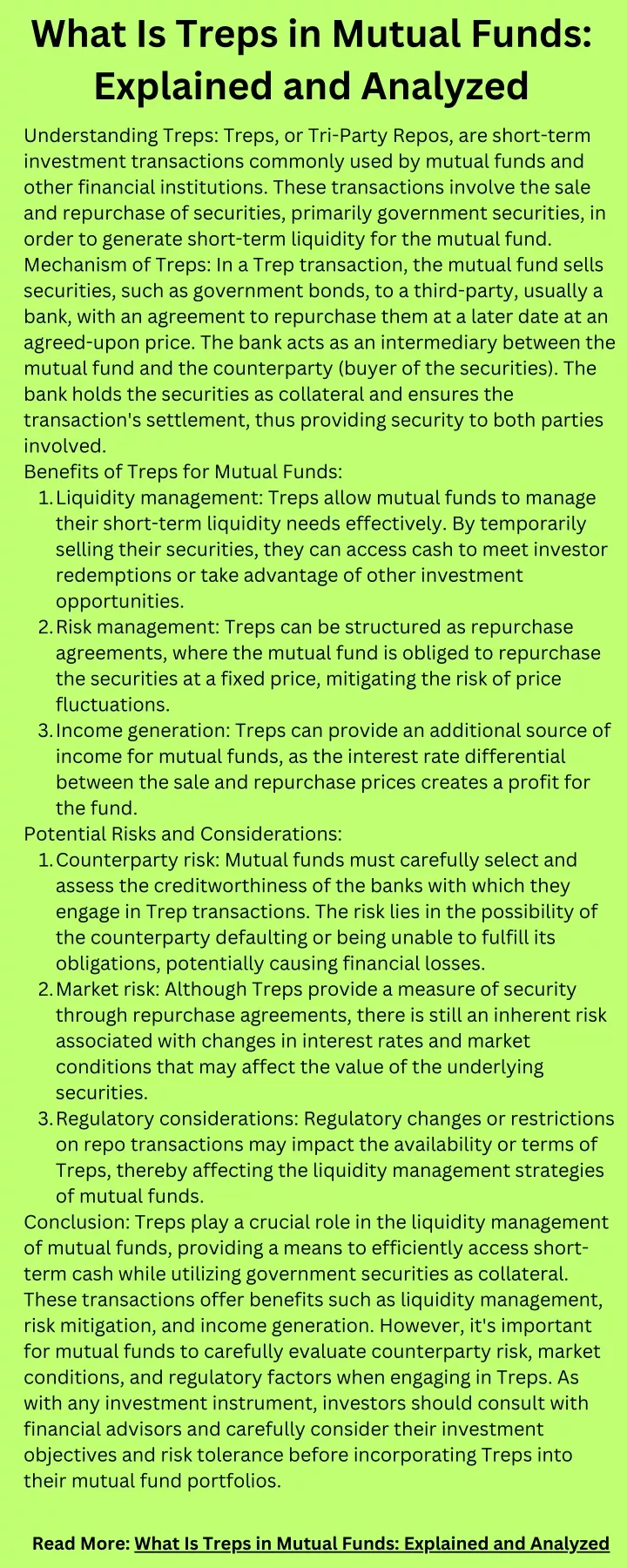 what is treps in mutual funds explained