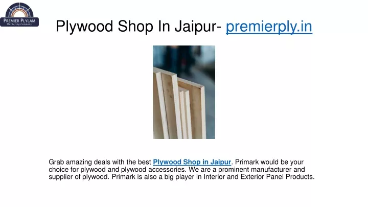 plywood shop in jaipur premierply in