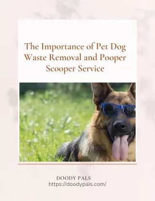 The Importance of Pet Dog Waste Removal and Pooper Scooper Service