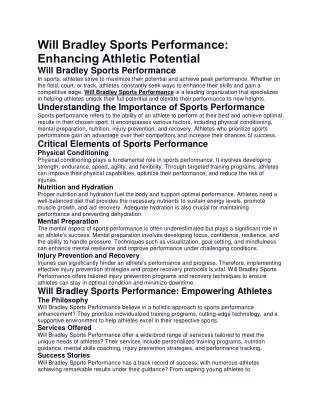 Will Bradley Sports Performance