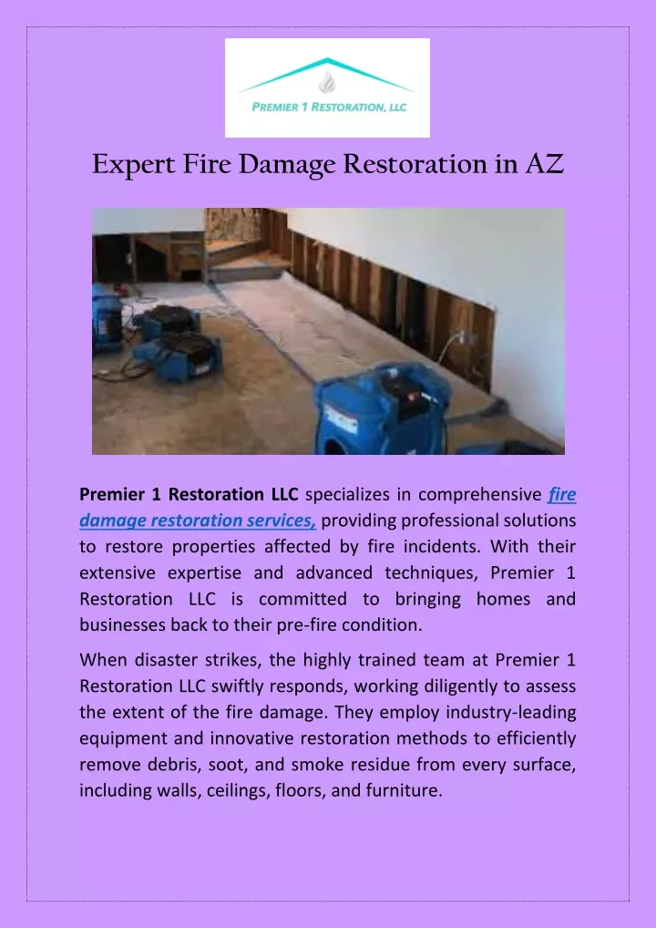 expert fire damage restoration in az