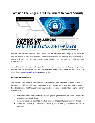 Common Challenges Faced By Current Network Security