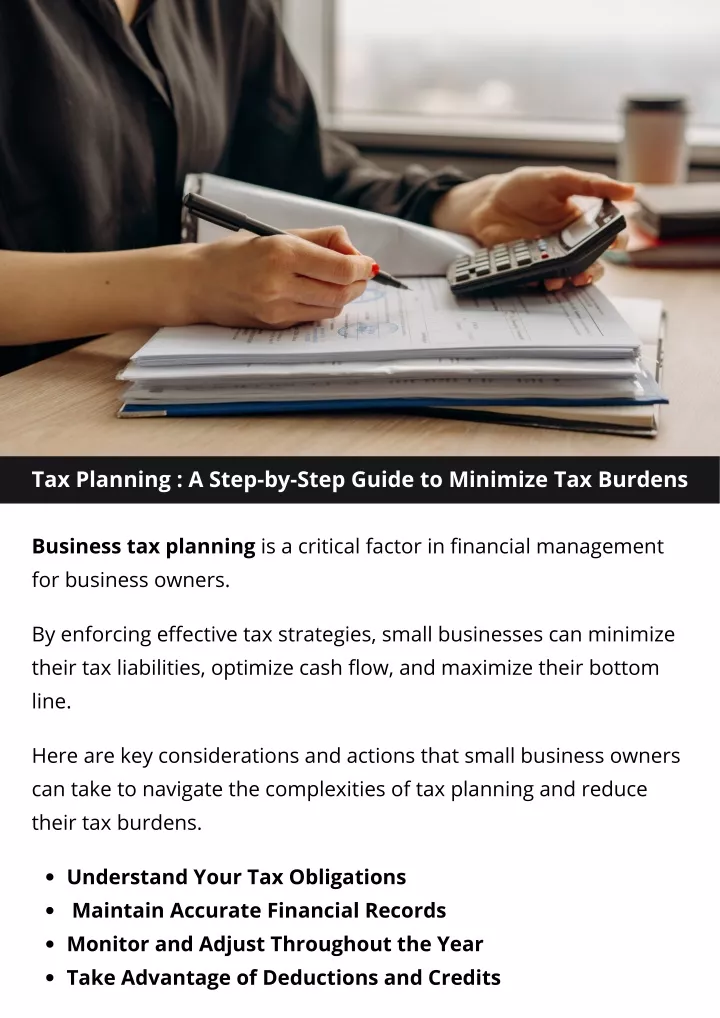 tax planning a step by step guide to minimize