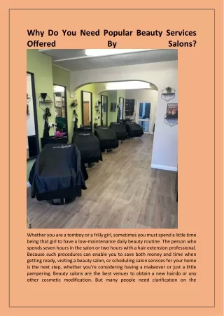 why do you need popular beauty services offered by