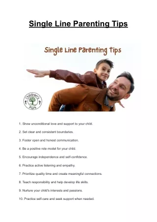 Single Line Parenting Tips