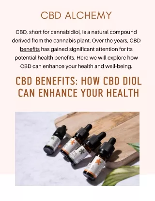 CBD Benefits: How CBD diol Can Enhance Your Health?