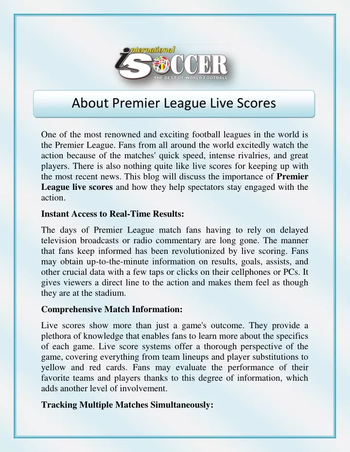 about premier league live scores