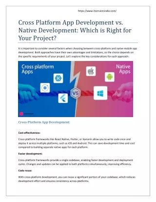 Cross Platform App Development vs. Native Development: Which is Right for Your P