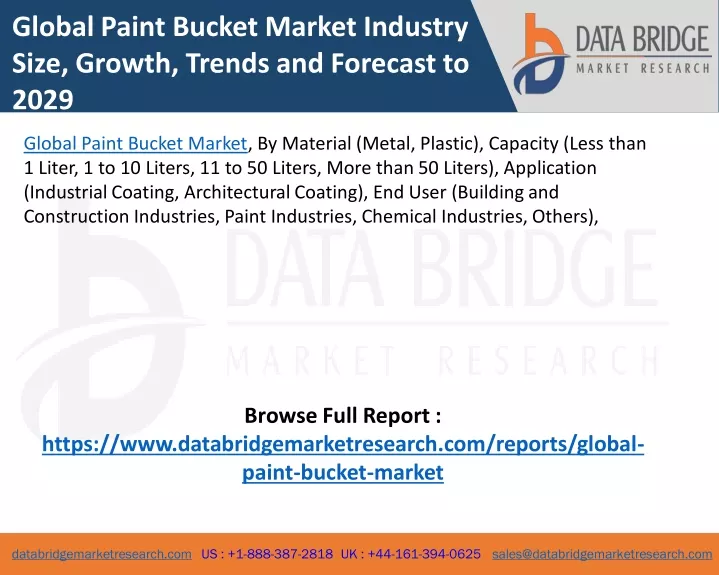 global paint bucket market industry size growth