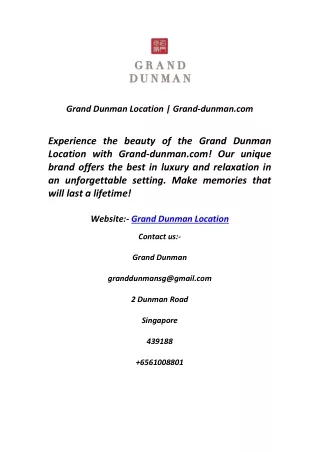 Grand Dunman Location