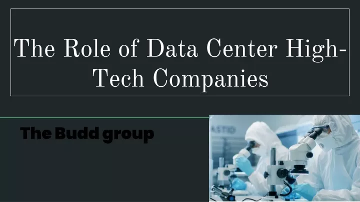 the role of data center high tech companies