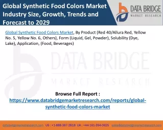 global synthetic food colors market industry size