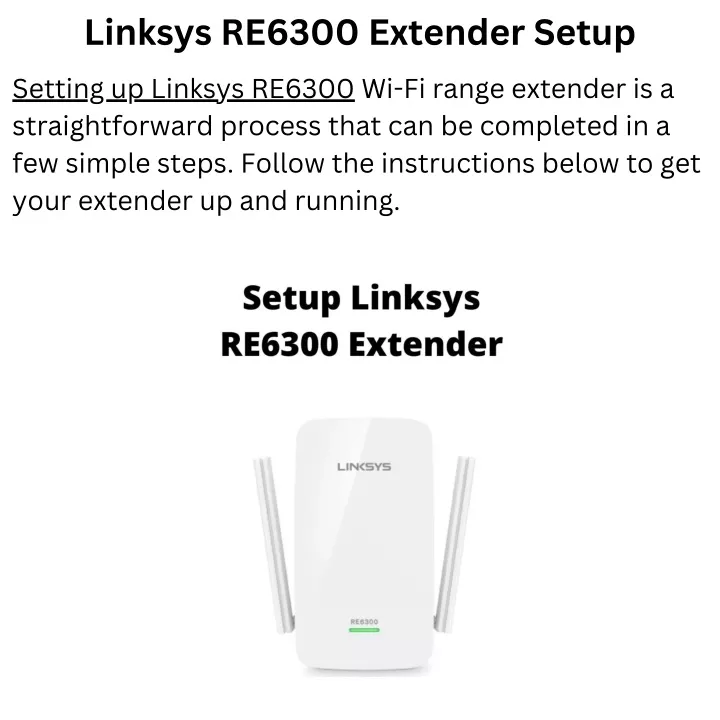 linksys re6300 extender setup