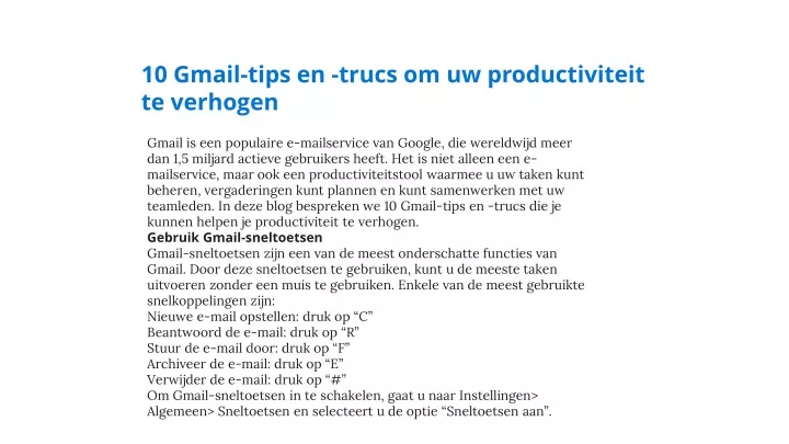10 gmail tips en trucs om uw productiviteit