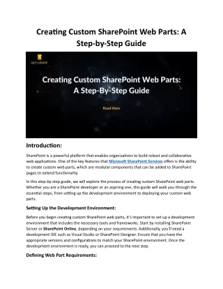 creating custom sharepoint web parts a step