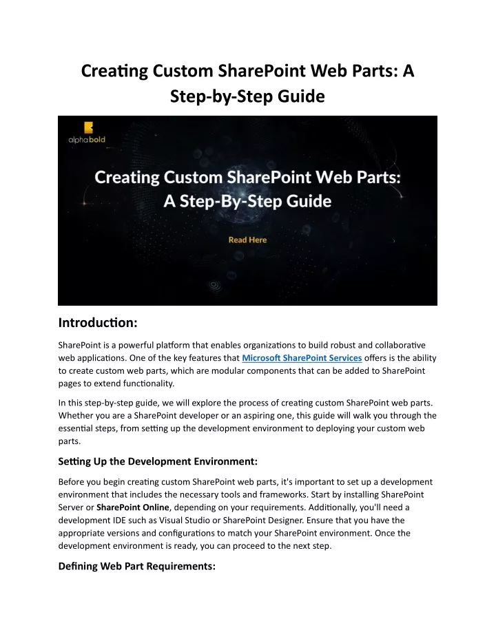 creating custom sharepoint web parts a step