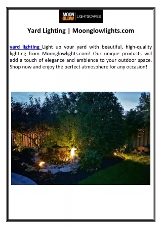Yard Lighting | Moonglowlights.com
