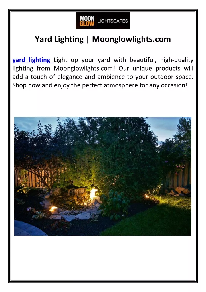 yard lighting moonglowlights com