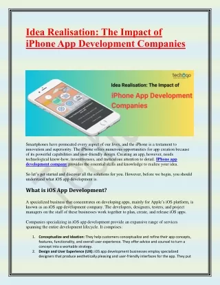 idea realisation the impact of iphone