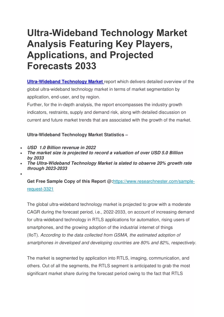 ultra wideband technology market analysis