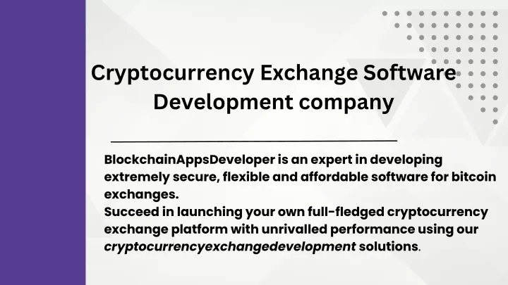 cryptocurrency exchange software development