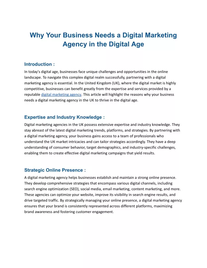 why your business needs a digital marketing