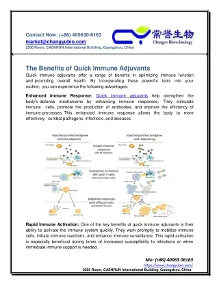The Benefits of Quick Immune Adjuvants