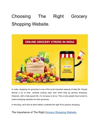 Choosing The Right Grocery Shopping Website