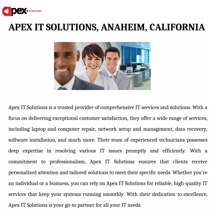 apex it solutions anaheim california