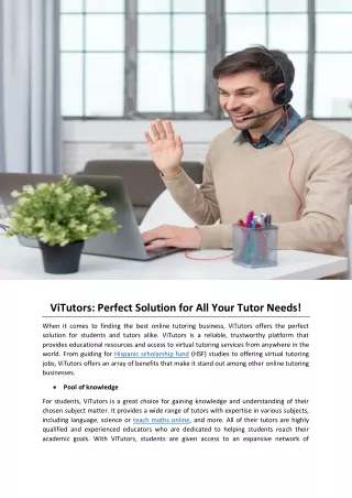 ViTutors: Perfect Solution for All Your Tutor Needs!